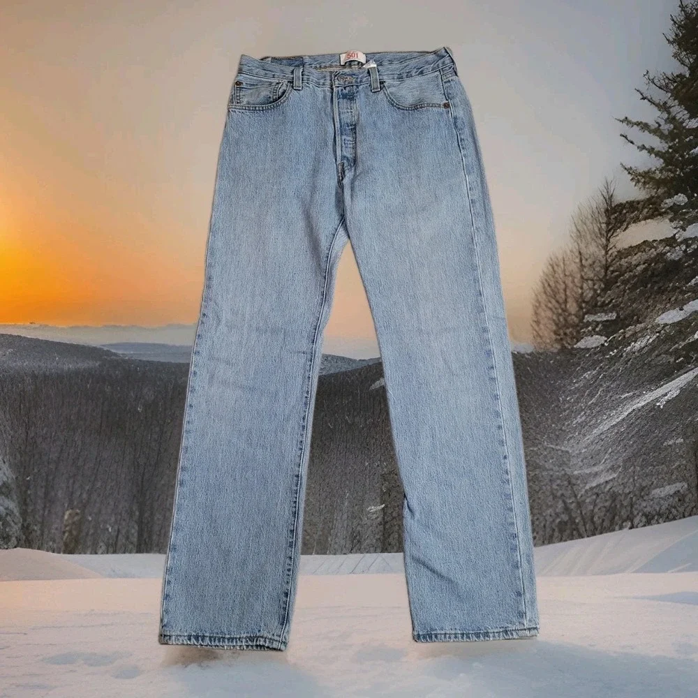 👖Levi's 501XX Jeans Mens 34x34 (fits 32x34) Stonewash Fade Blue Button Fly 2008